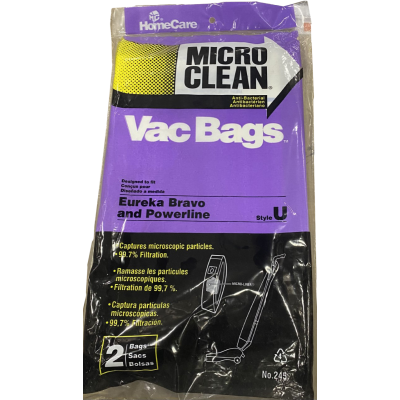 Eureka Upright Style U Micro Clean Vacuum Bags 2-Pack